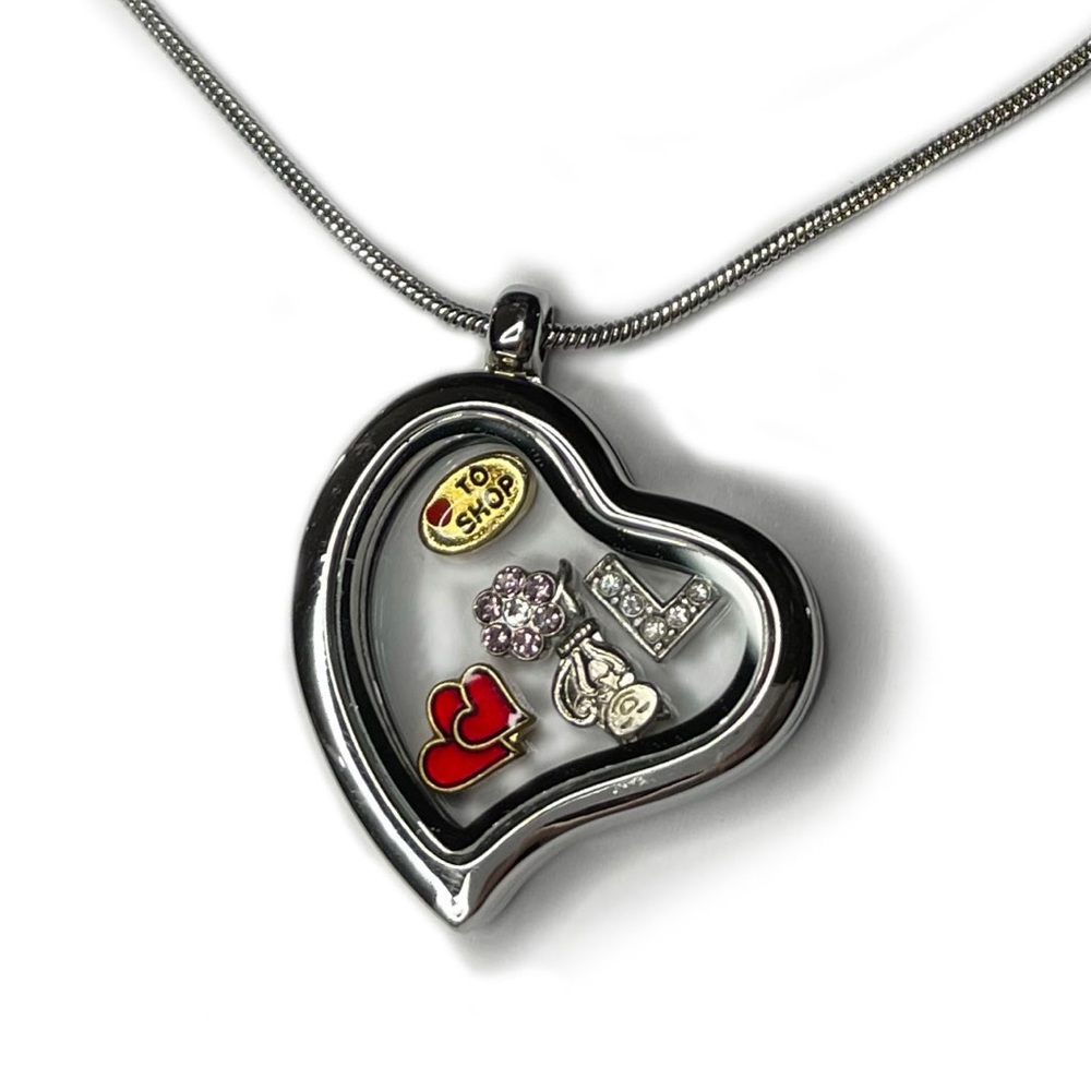 Floating Charms Heart Necklace